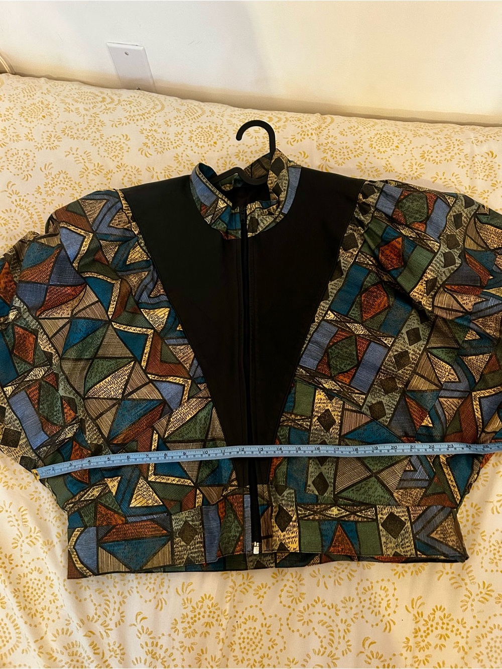 Geometric Pattern Bomber Jacket - Picture 3 of 4